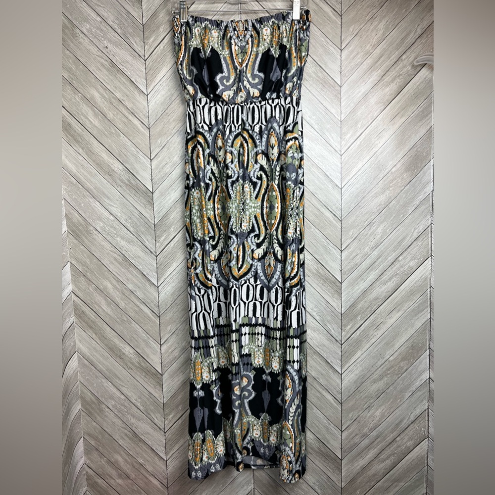 Ruby Rox Patterned Strapless Maxi Dress Medium - image 4